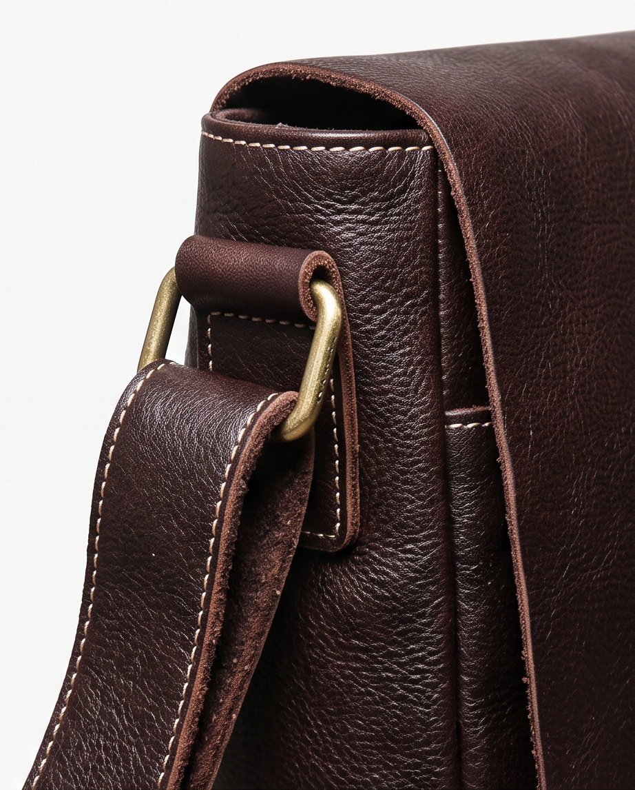 Q-TITAN Full-Grain Leather Messenger Bag – 15.6" Laptop, Crossbody Satchel, Work & Travel