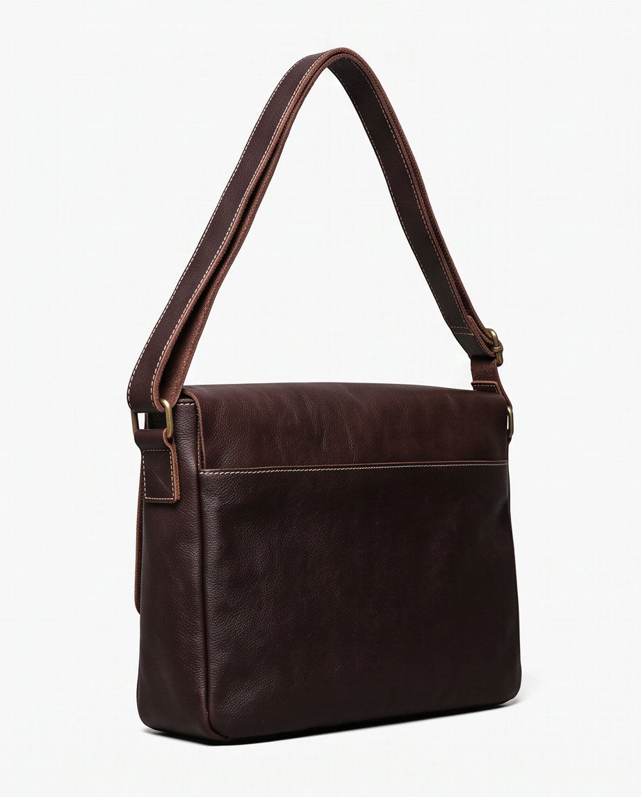 Q-TITAN Full-Grain Leather Messenger Bag – 15.6" Laptop, Crossbody Satchel, Work & Travel