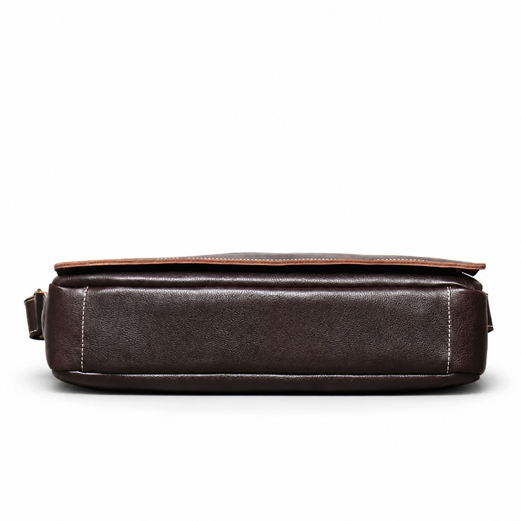 Q-TITAN Full-Grain Leather Messenger Bag – 15.6" Laptop, Crossbody Satchel, Work & Travel