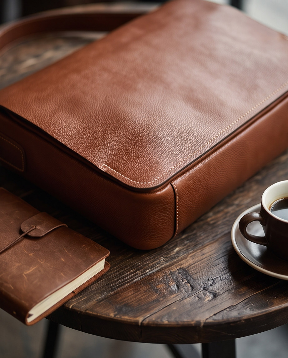 Q-TITAN Full-Grain Leather Messenger Bag – 15.6" Laptop, Crossbody Satchel, Work & Travel