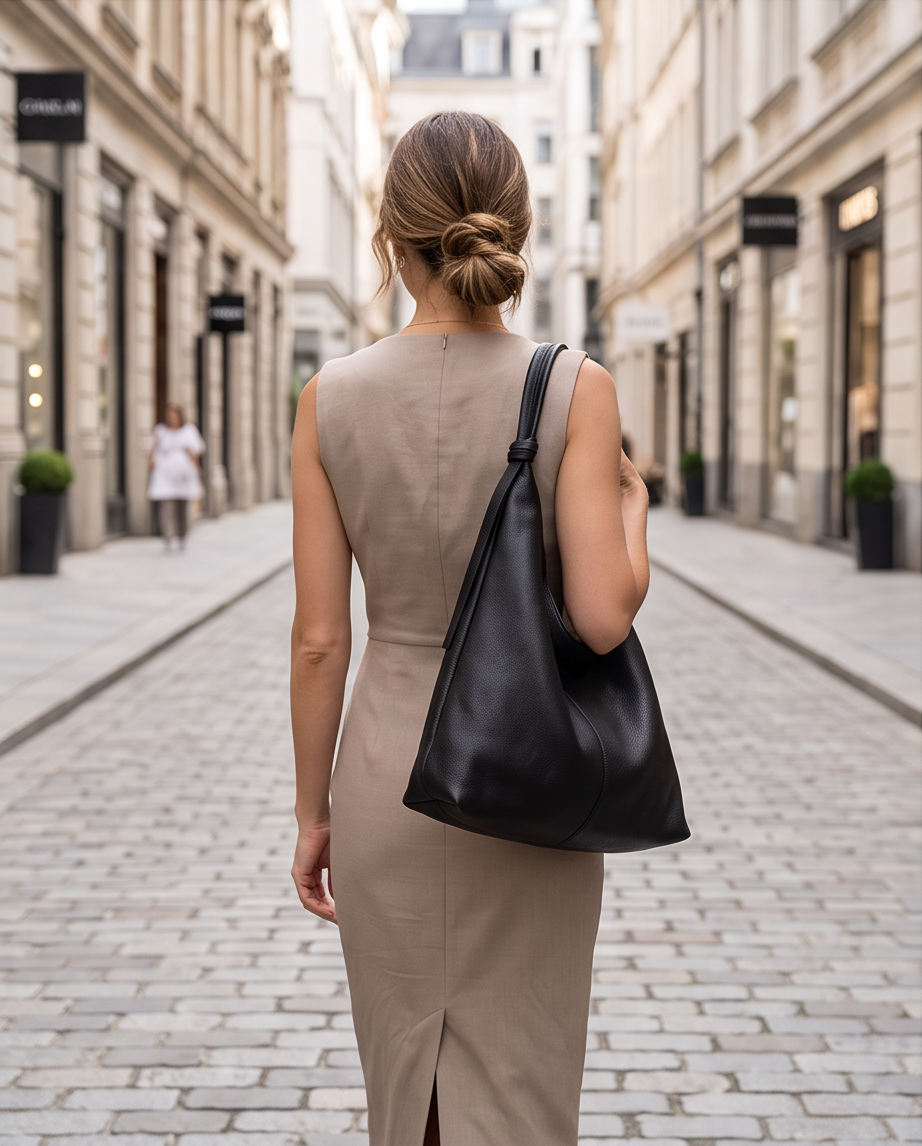 Q-BLISS Genuine Leather Shoulder Tote Bag for Women – Large Capacity, Magnetic Closure, Commuter