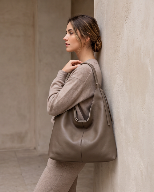 Q-BLISS Genuine Leather Shoulder Tote Bag for Women – Large Capacity, Magnetic Closure, Commuter