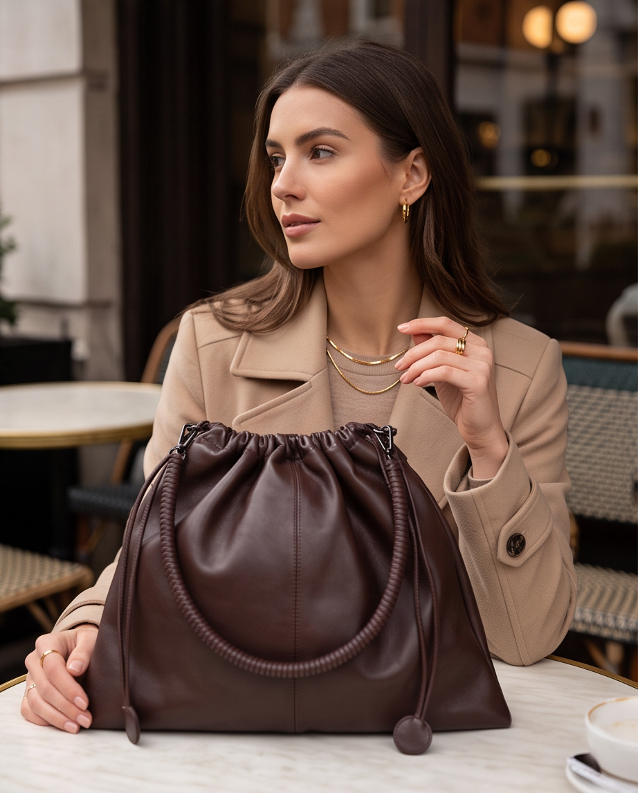 Q-MAJESTY Genuine Leather Shoulder Crossbody Bag for Women – Magnetic Closure, 3-Way Carry