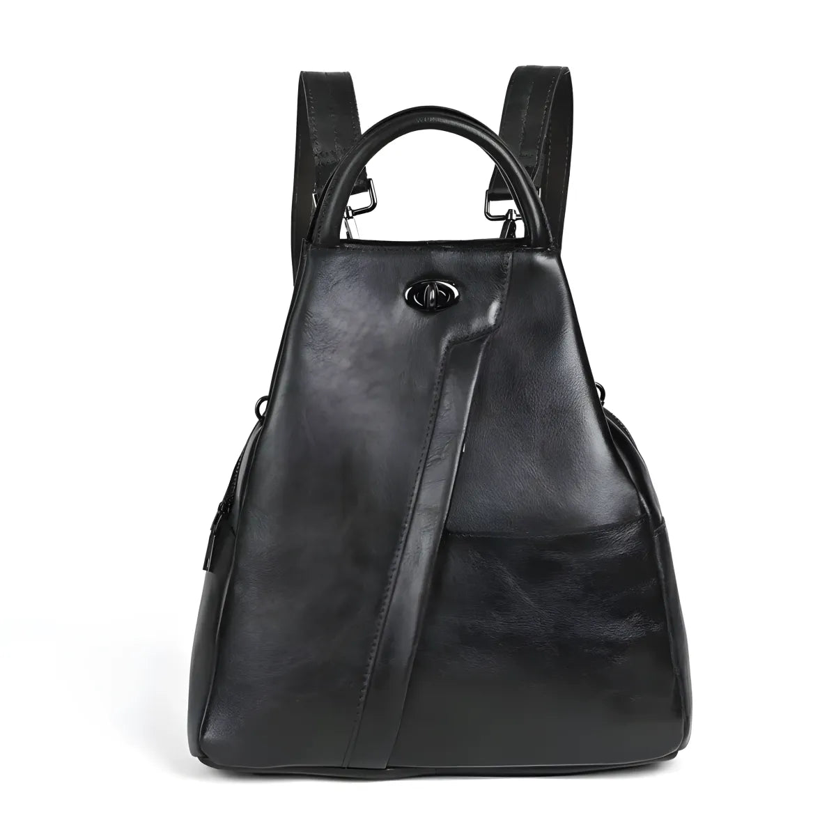 Q-WHISPER Retro Genuine Leather Backpack for Women – Convertible Shoulder Bag, Crossbody, Travel
