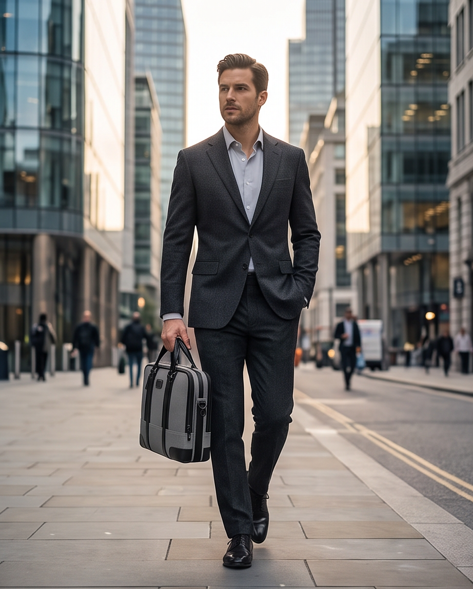 Q-MONARCH Business Laptop Messenger Bag – Ballistic Nylon & Leather Briefcase