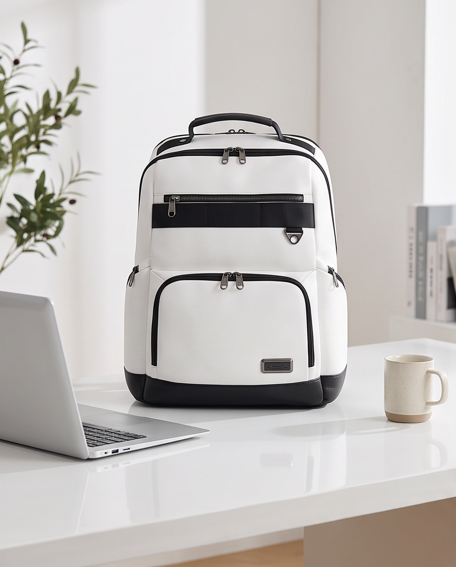 Q-VOYAGER Genuine Leather Business Laptop Backpack – Large Capacity & Ergonomic Design