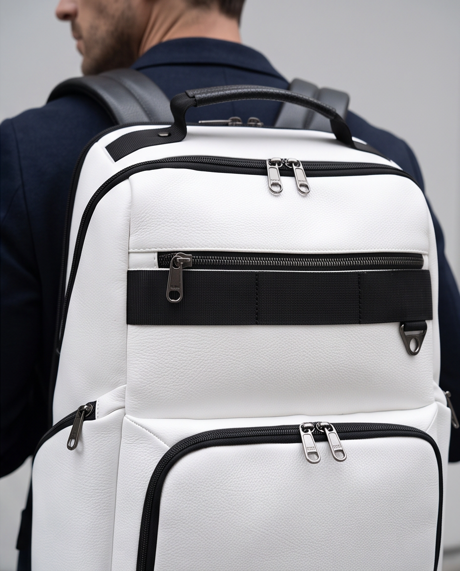 Q-VOYAGER Genuine Leather Business Laptop Backpack – Large Capacity & Ergonomic Design