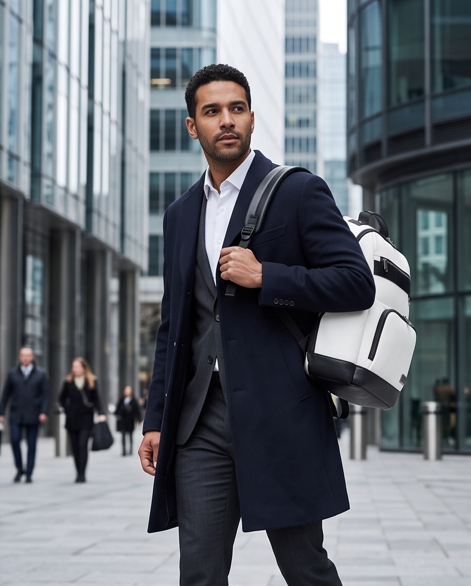 Q-VOYAGER Genuine Leather Business Laptop Backpack – Large Capacity & Ergonomic Design