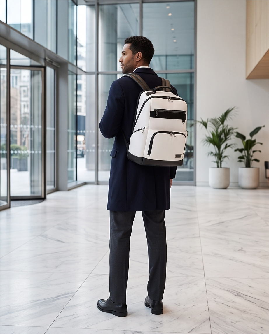 Q-VOYAGER Genuine Leather Business Laptop Backpack – Large Capacity & Ergonomic Design