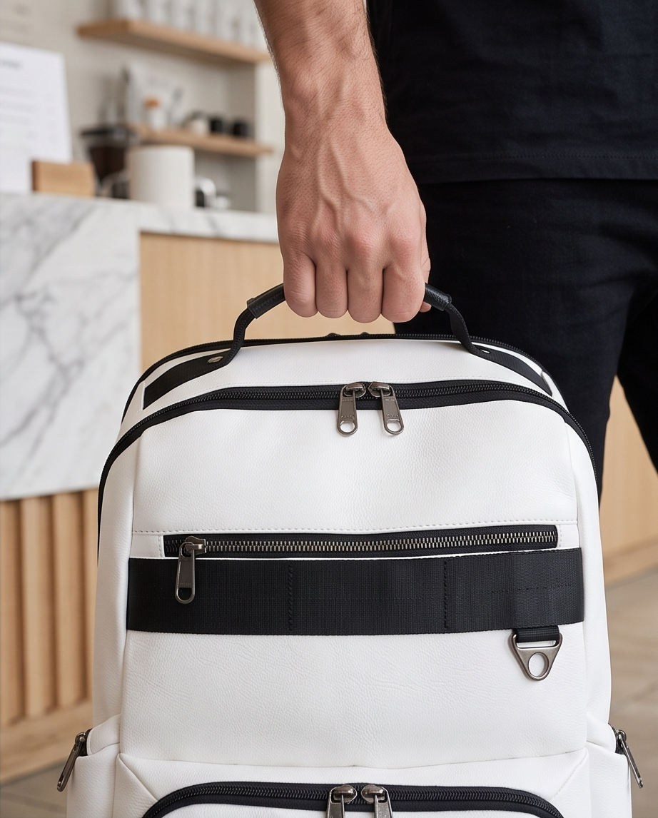 Q-VOYAGER Genuine Leather Business Laptop Backpack – Large Capacity & Ergonomic Design