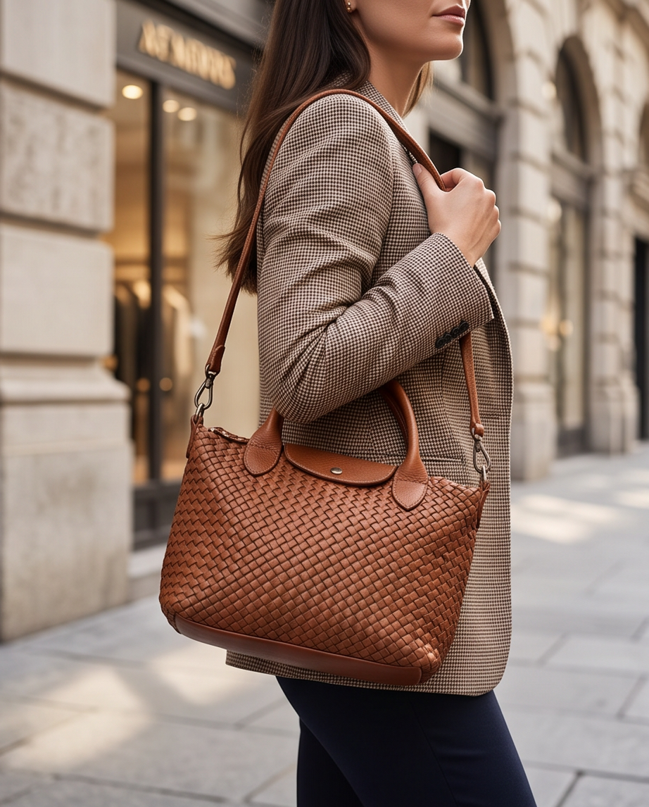 Q-MUSE Vintage Woven Calfskin Bag – Italian Craft & Timeless Elegance