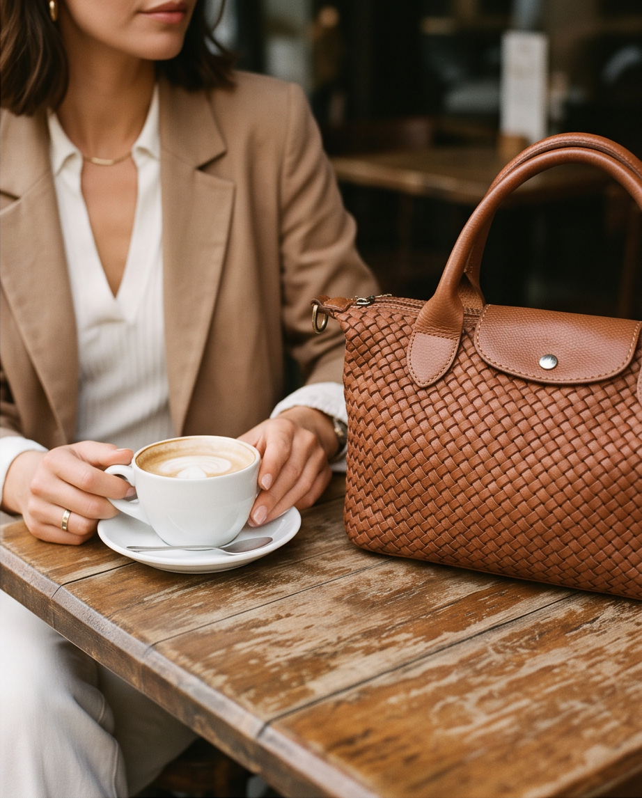 Q-MUSE Vintage Woven Calfskin Bag – Italian Craft & Timeless Elegance