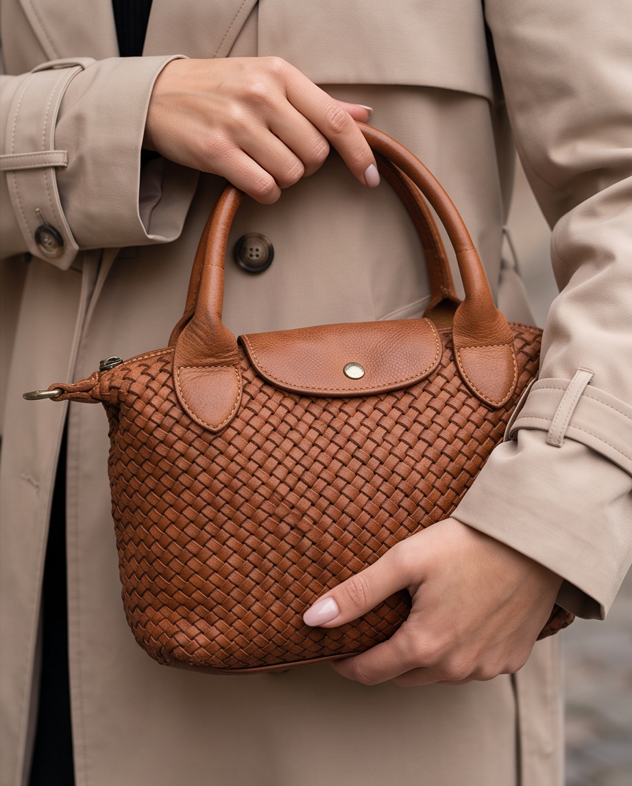 Q-MUSE Vintage Woven Calfskin Bag – Italian Craft & Timeless Elegance