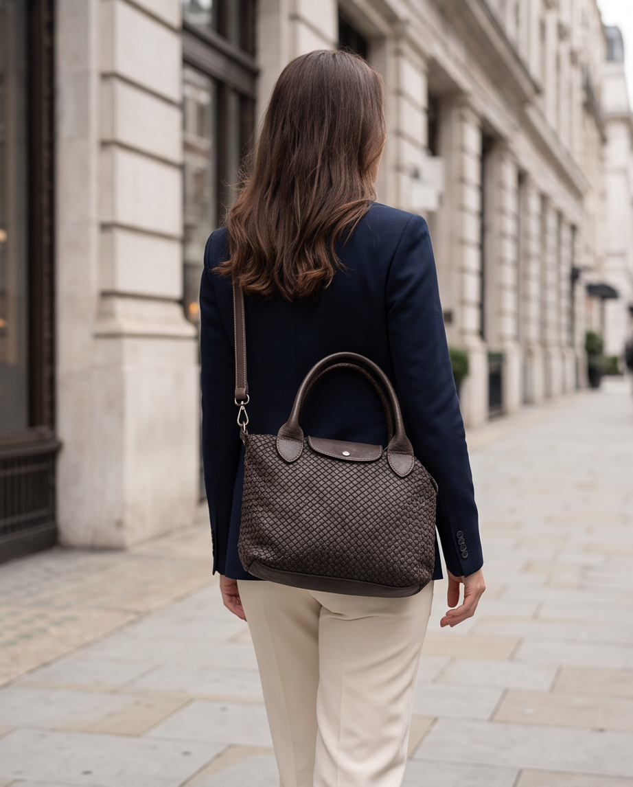 Q-MUSE Vintage Woven Calfskin Bag – Italian Craft & Timeless Elegance