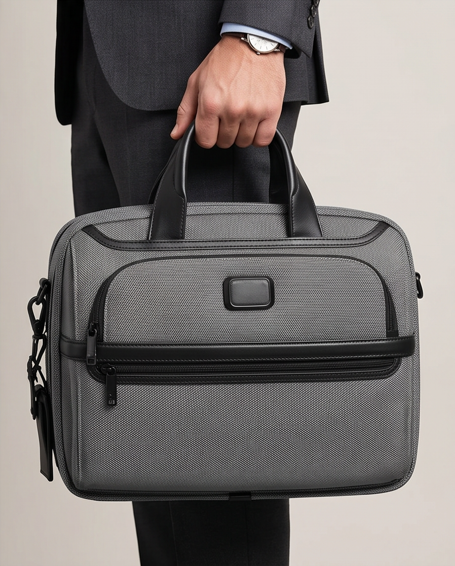 Q-ONYX Business Laptop Briefcase Bag – Ballistic Nylon & Leather Messenger Bag