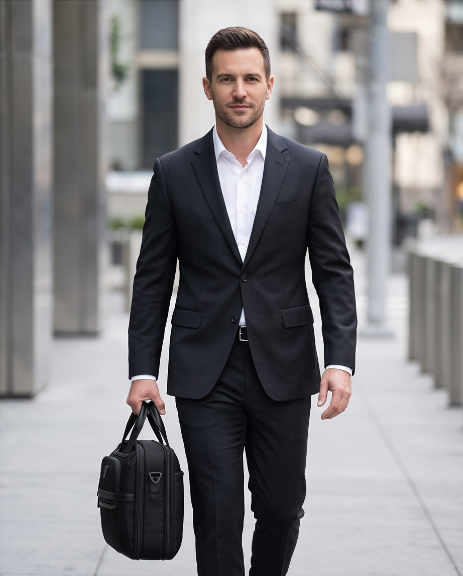 Q-ONYX Business Laptop Briefcase Bag – Ballistic Nylon & Leather Messenger Bag