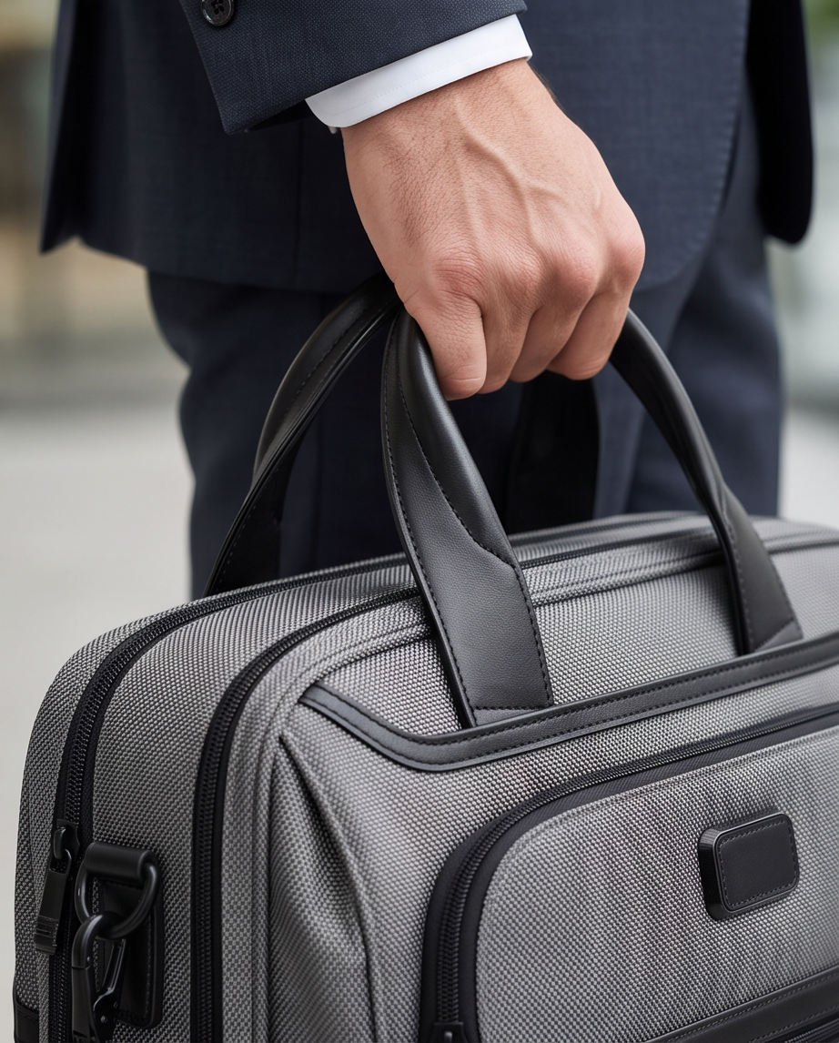 Q-ONYX Business Laptop Briefcase Bag – Ballistic Nylon & Leather Messenger Bag