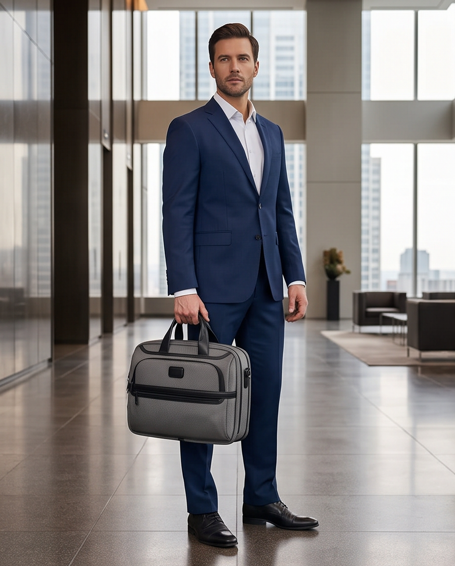 Q-ONYX Business Laptop Briefcase Bag – Ballistic Nylon & Leather Messenger Bag