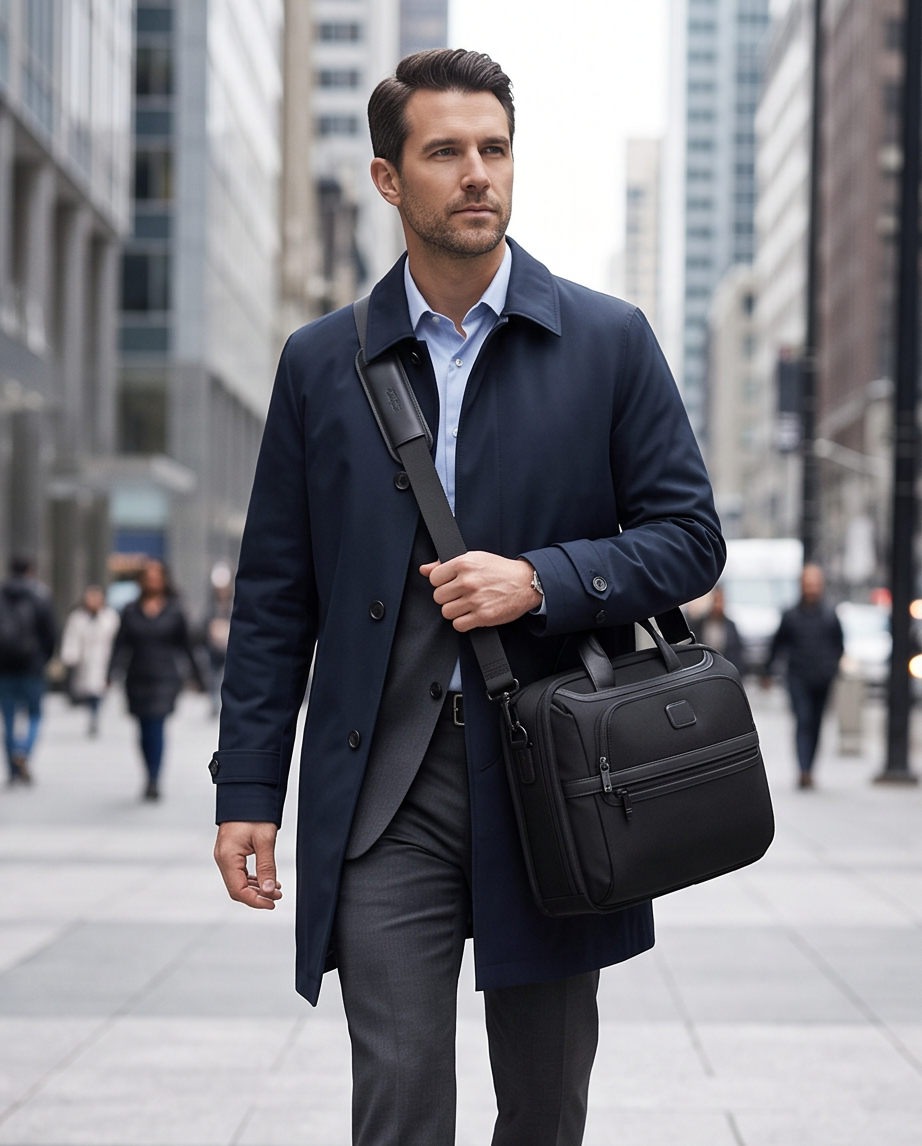 Q-ONYX Business Laptop Briefcase Bag – Ballistic Nylon & Leather Messenger Bag