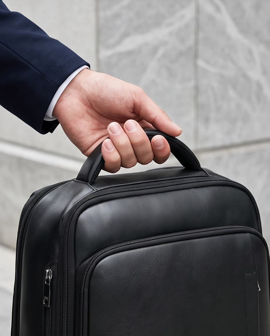 Q-ULTIMATE Genuine Leather Backpack – Anti-Theft, USB Charging & Laptop Compartment