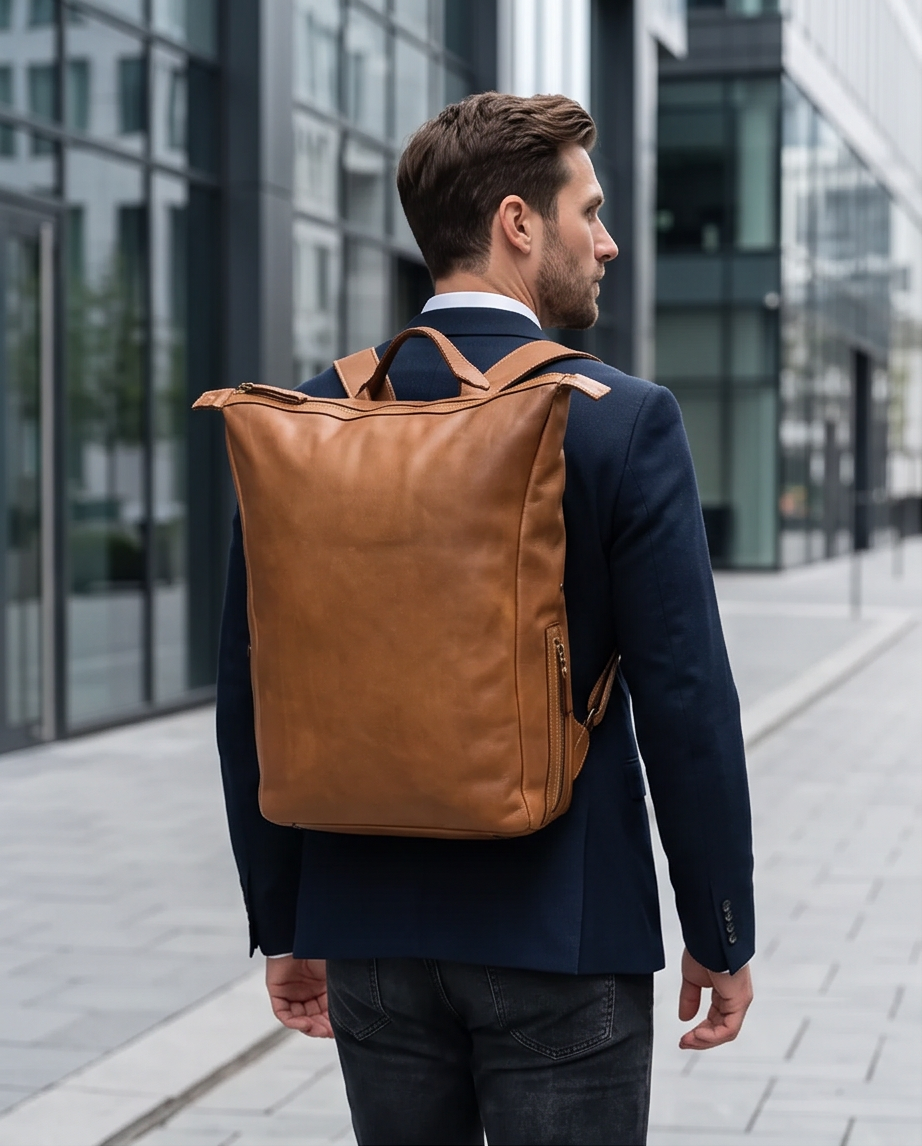 Q-CARGO Expandable Calfskin Leather Backpack – Italian Craft, Timeless Design