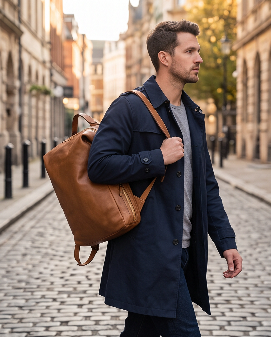 Q-CARGO Expandable Calfskin Leather Backpack – Italian Craft, Timeless Design