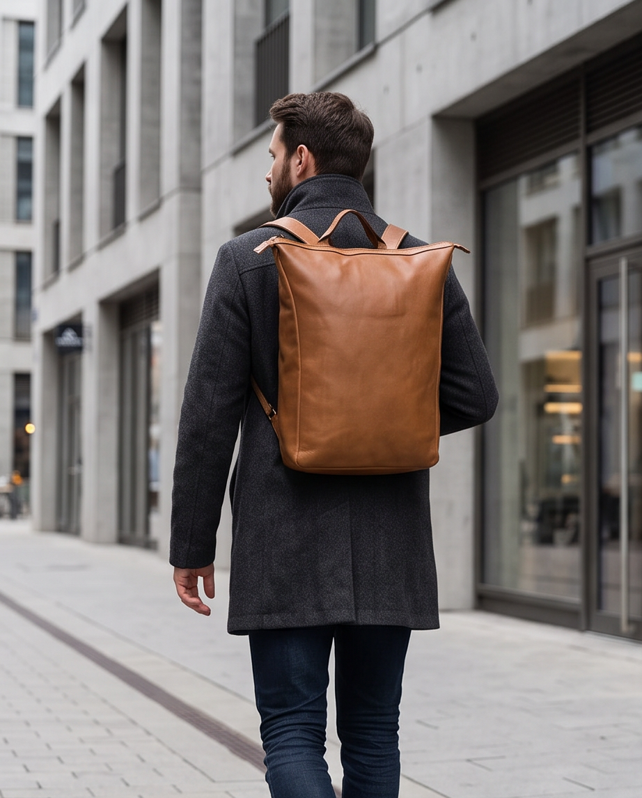 Q-CARGO Expandable Calfskin Leather Backpack – Italian Craft, Timeless Design