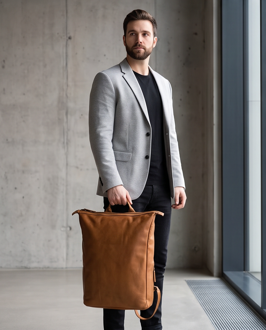 Q-CARGO Expandable Calfskin Leather Backpack – Italian Craft, Timeless Design