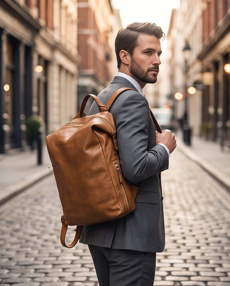Q-CARGO Expandable Calfskin Leather Backpack – Italian Craft, Timeless Design