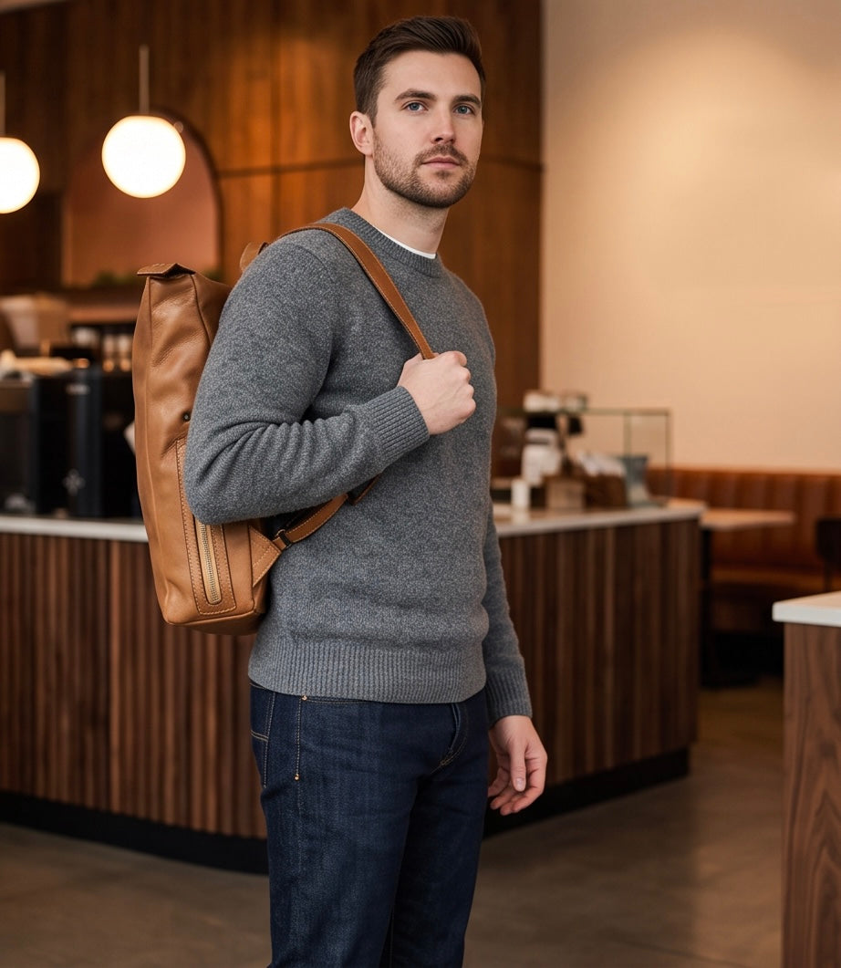 Q-CARGO Expandable Calfskin Leather Backpack – Italian Craft, Timeless Design
