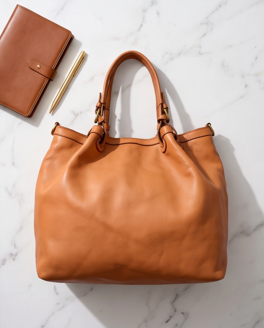 Q-SABLE Italian Leather Shopper Bag – Braided Detail & Full-Grain Calfskin