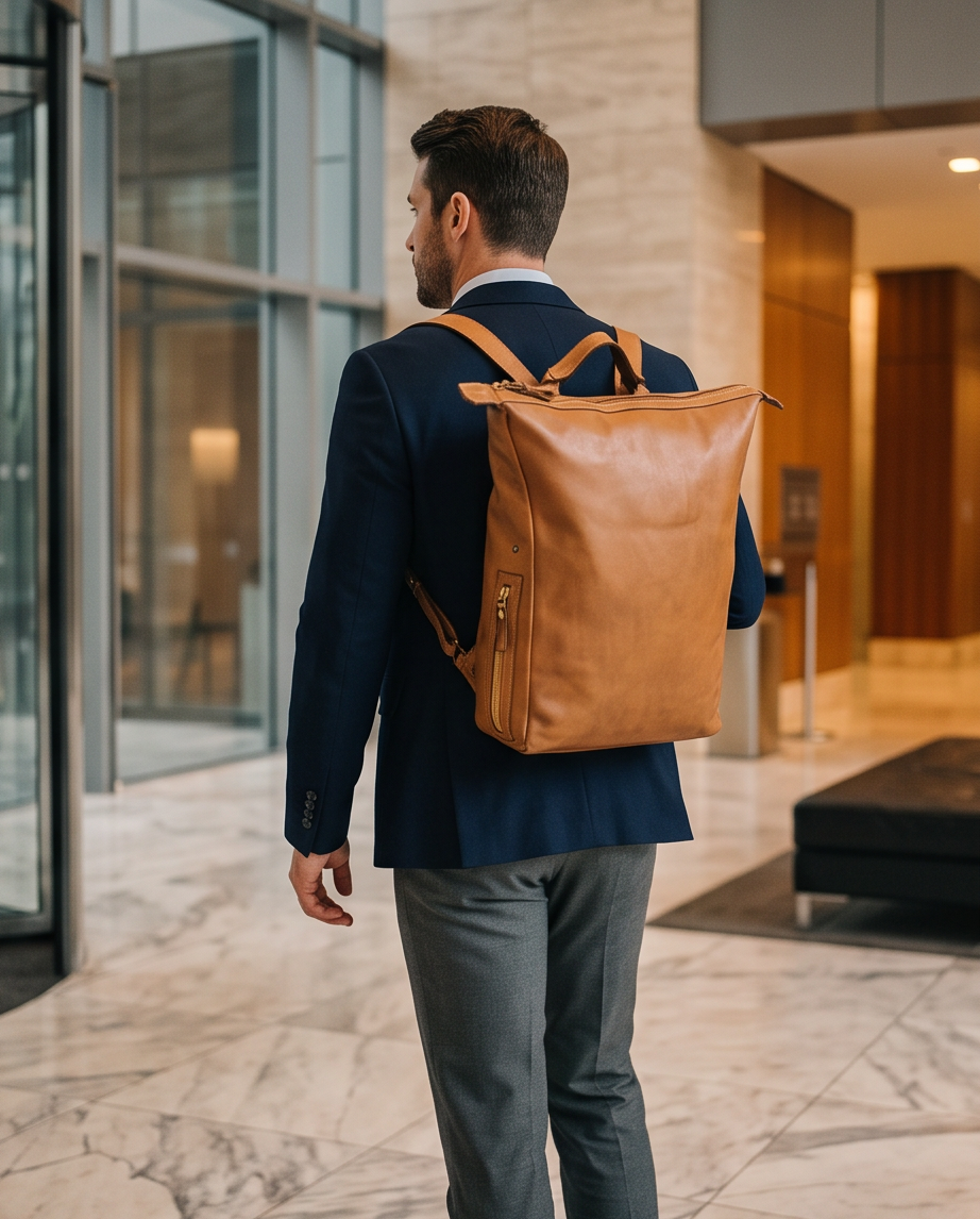 Q-CARGO Expandable Calfskin Leather Backpack – Italian Craft, Timeless Design