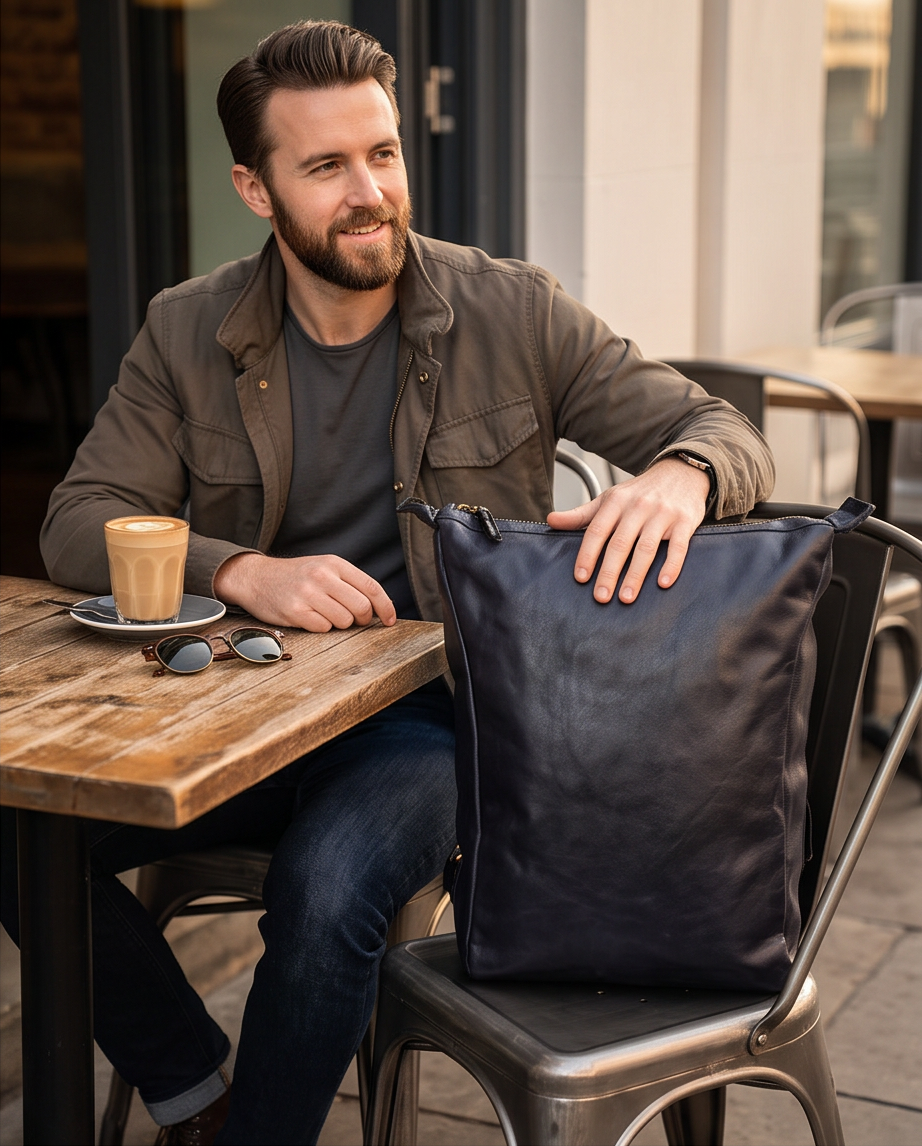 Q-CARGO Expandable Calfskin Leather Backpack – Italian Craft, Timeless Design