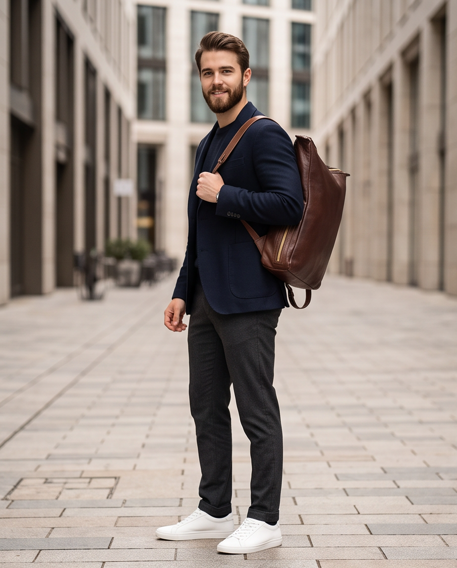Q-CARGO Expandable Calfskin Leather Backpack – Italian Craft, Timeless Design