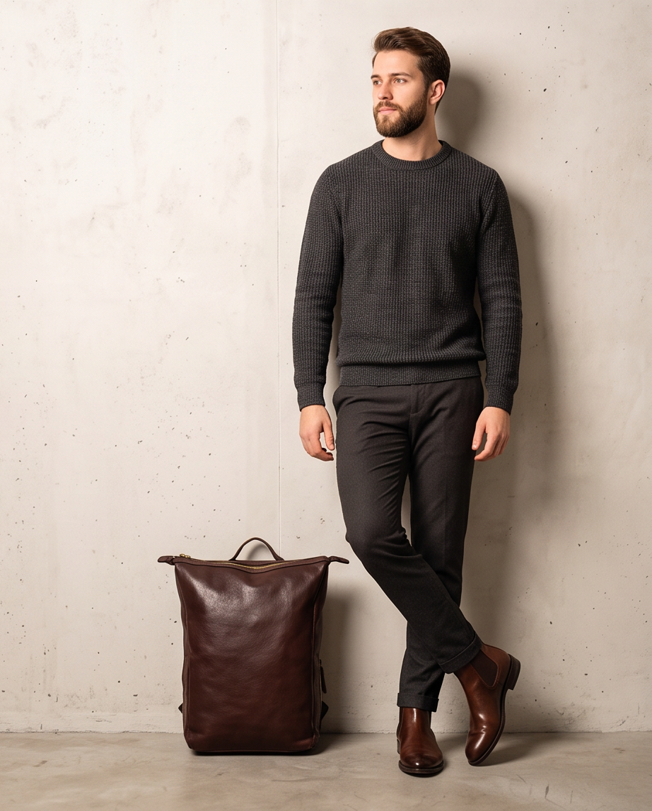Q-CARGO Expandable Calfskin Leather Backpack – Italian Craft, Timeless Design