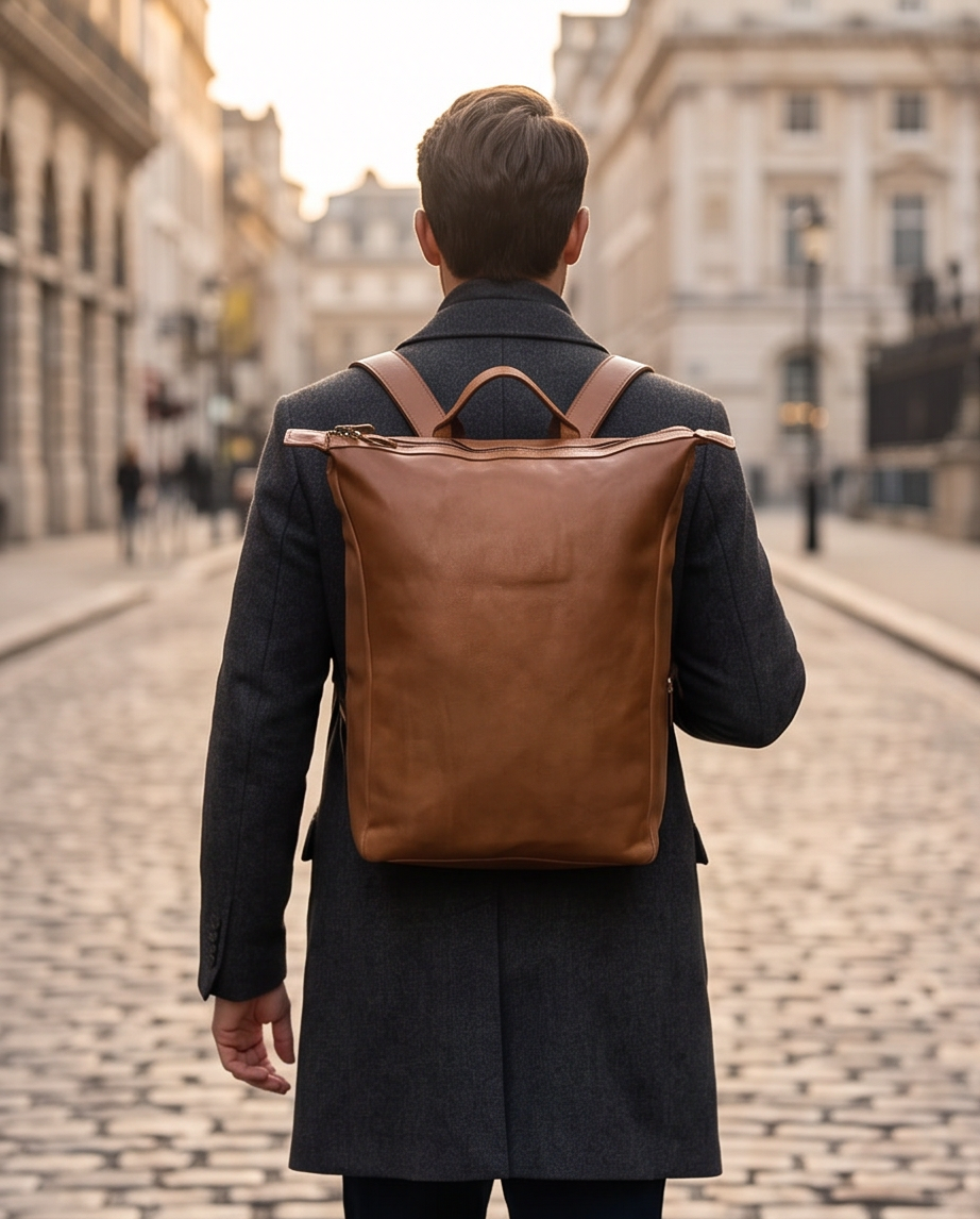 Q-CARGO Expandable Calfskin Leather Backpack – Italian Craft, Timeless Design