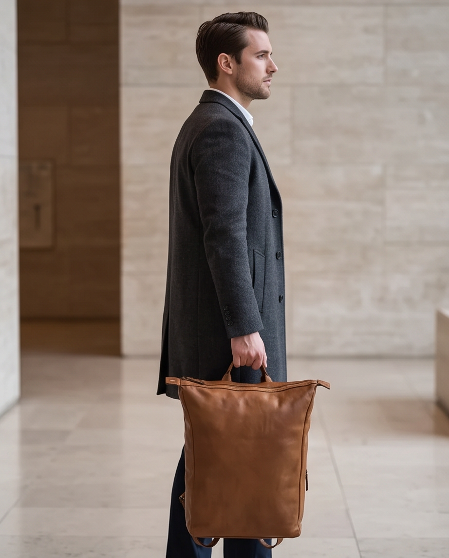 Q-CARGO Expandable Calfskin Leather Backpack – Italian Craft, Timeless Design