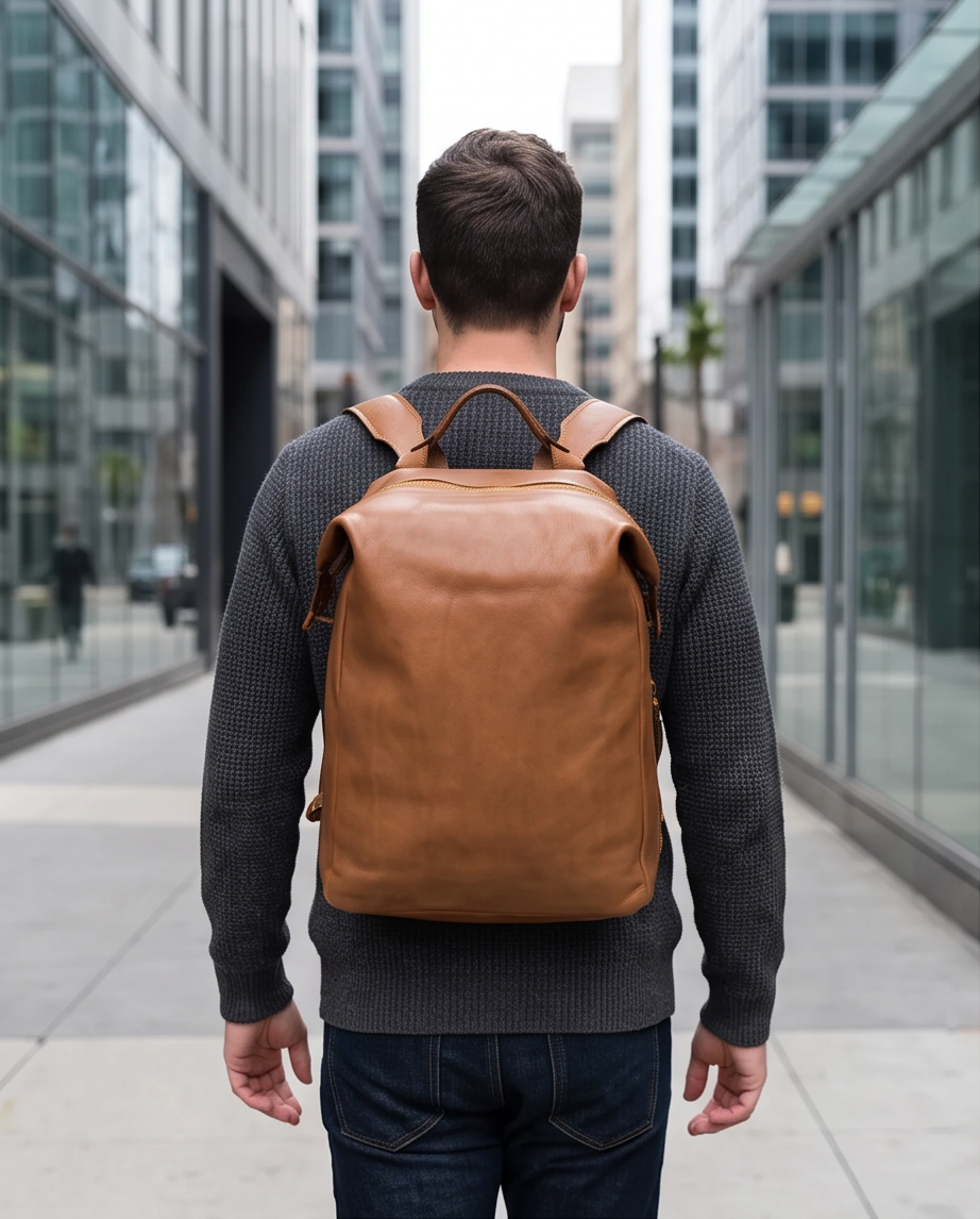 Q-CARGO Expandable Calfskin Leather Backpack – Italian Craft, Timeless Design
