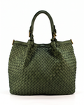 Q-SABLE Italian Leather Shopper Bag – Braided Detail & Full-Grain Calfskin