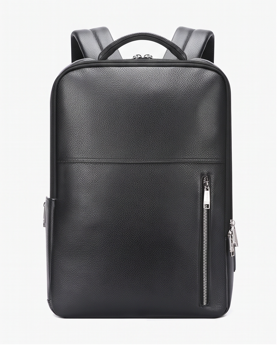 Q-ELITE Genuine Leather Backpack – Anti-Theft, USB Charging & TSA-Friendly