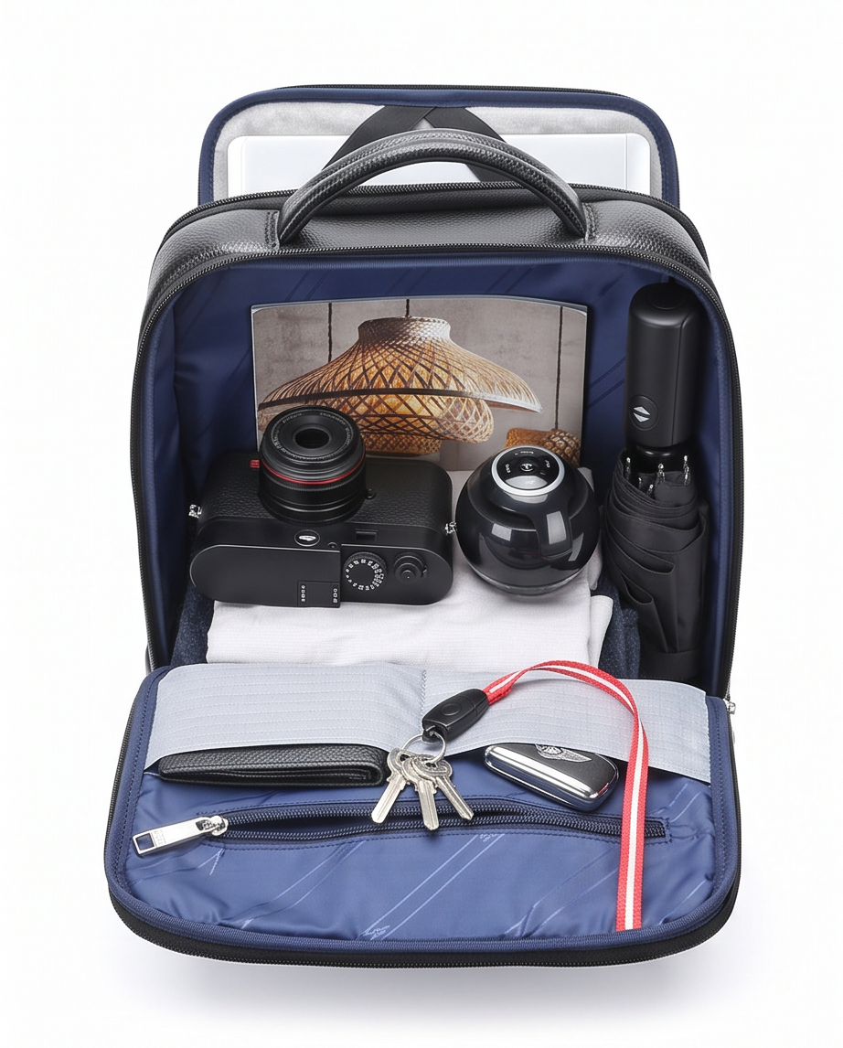 Q-ELITE Genuine Leather Backpack – Anti-Theft, USB Charging & TSA-Friendly