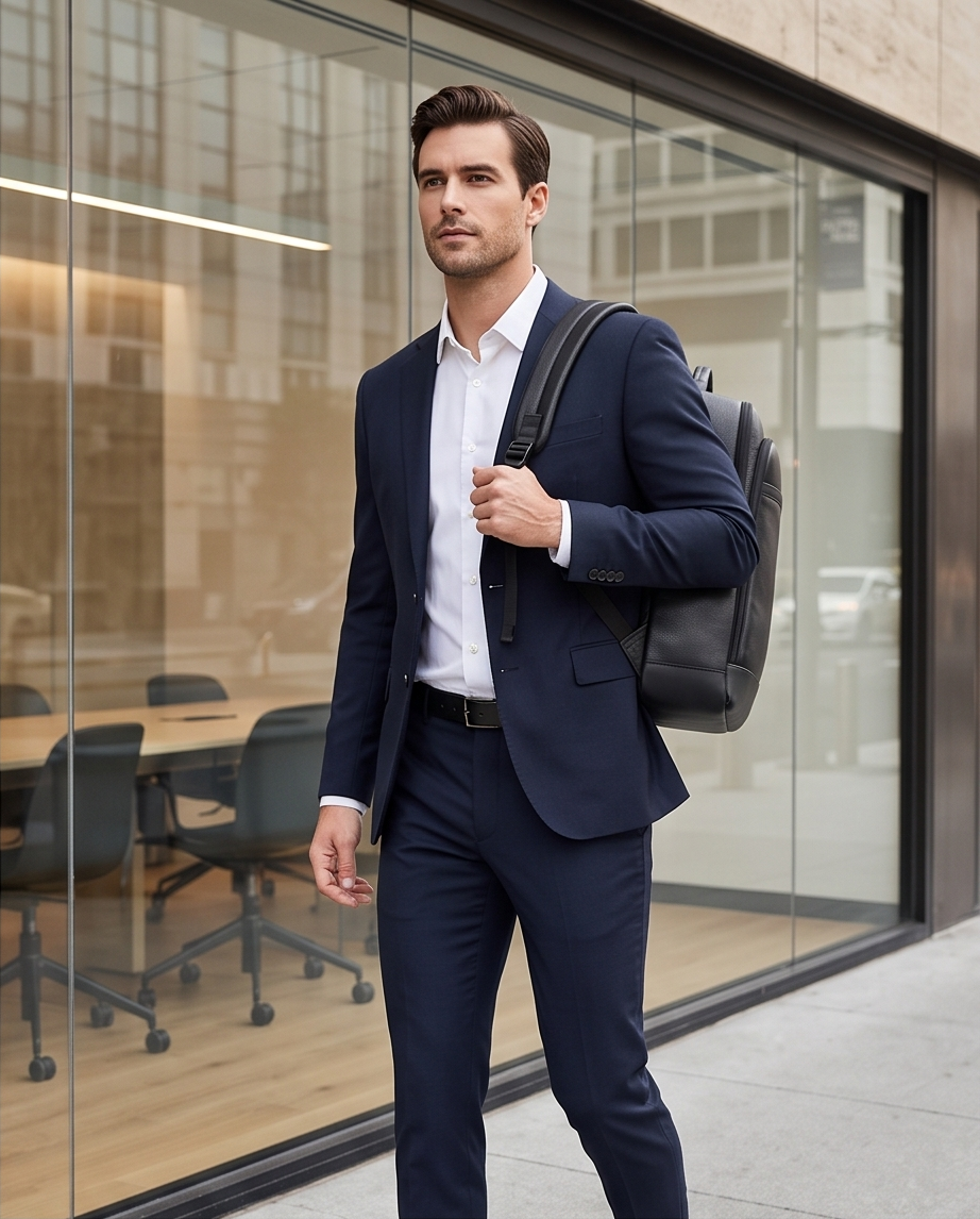 Q-HUNTER Genuine Leather Backpack – Anti-Theft, USB Charging, TSA Lay-Flat & Credit Card Pockets