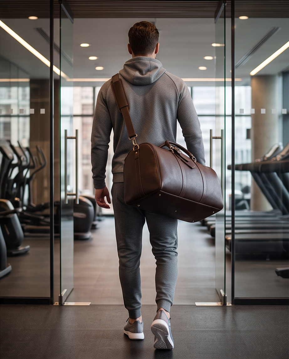 Q-TRAVEL Crazy Horse Leather Duffel Bag – Water-Resistant, Patina-Developing & Large Capacity