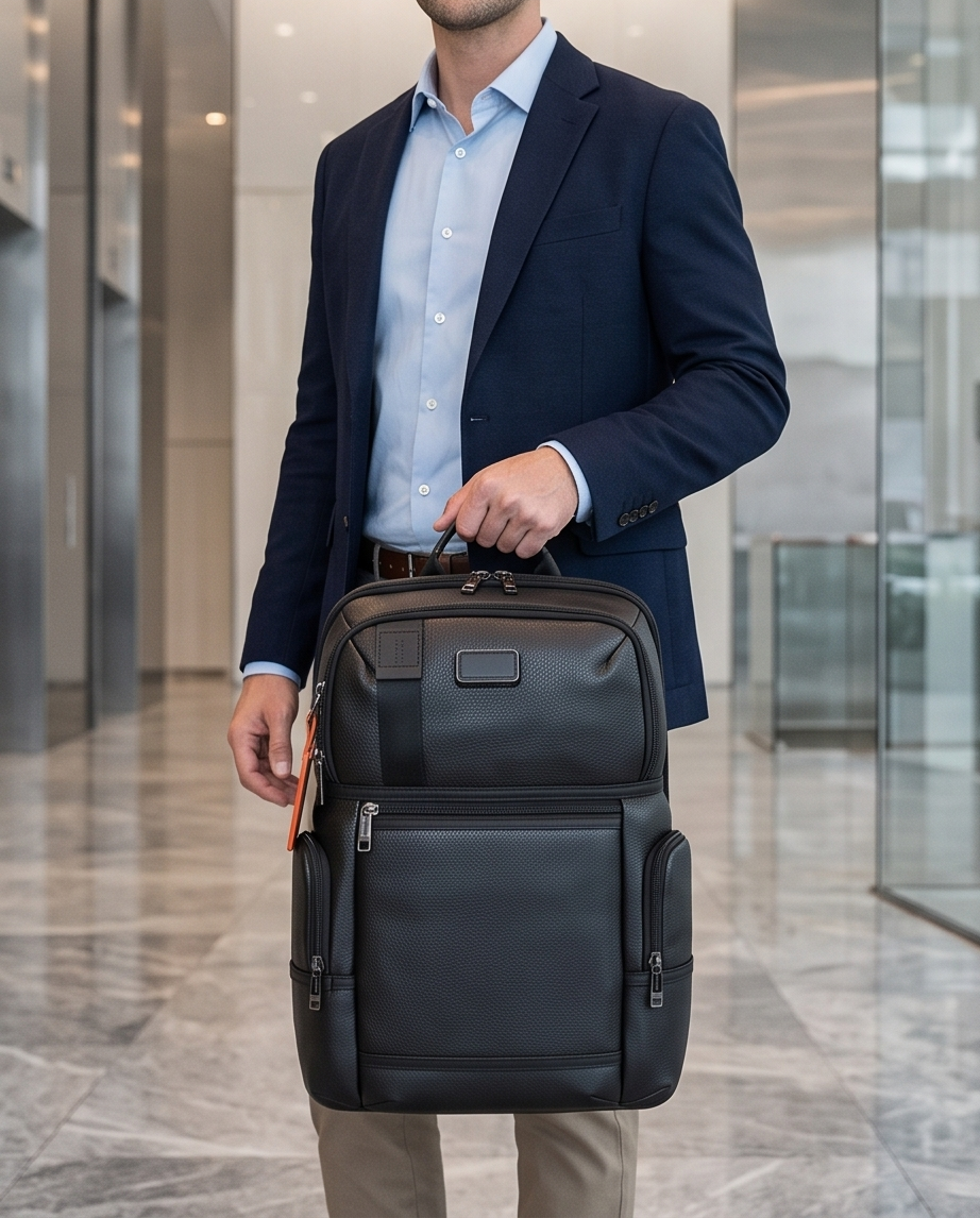 Q-NOTORIOUS Genuine Leather Backpack – Anti-Theft, USB Charging, TSA Lay-Flat & Slim Fit