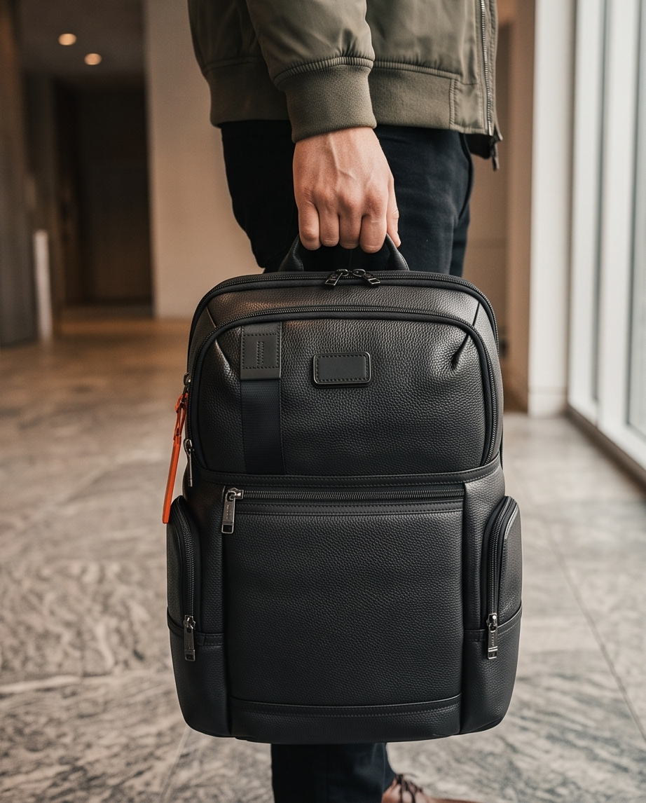 Q-NOTORIOUS Genuine Leather Backpack – Anti-Theft, USB Charging, TSA Lay-Flat & Slim Fit