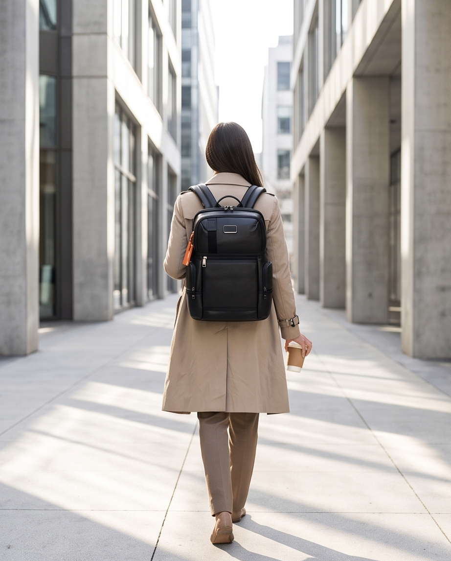 Q-NOTORIOUS Genuine Leather Backpack – Anti-Theft, USB Charging, TSA Lay-Flat & Slim Fit