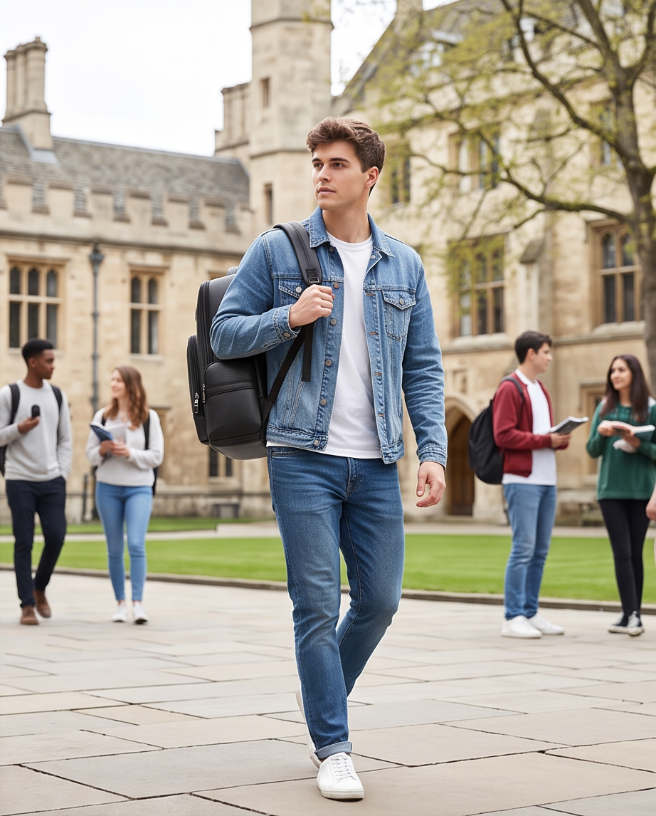 Q-THUNDER Genuine Leather Backpack – Large Capacity, USB Charging, TSA Lay-Flat & Ergonomic Straps