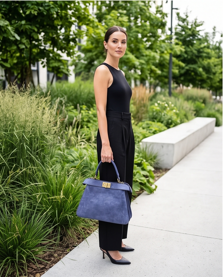 Q-GOLDEN Vintage Smooth Calfskin Bag – Double Compartment, Italian Leather & Adjustable Strap