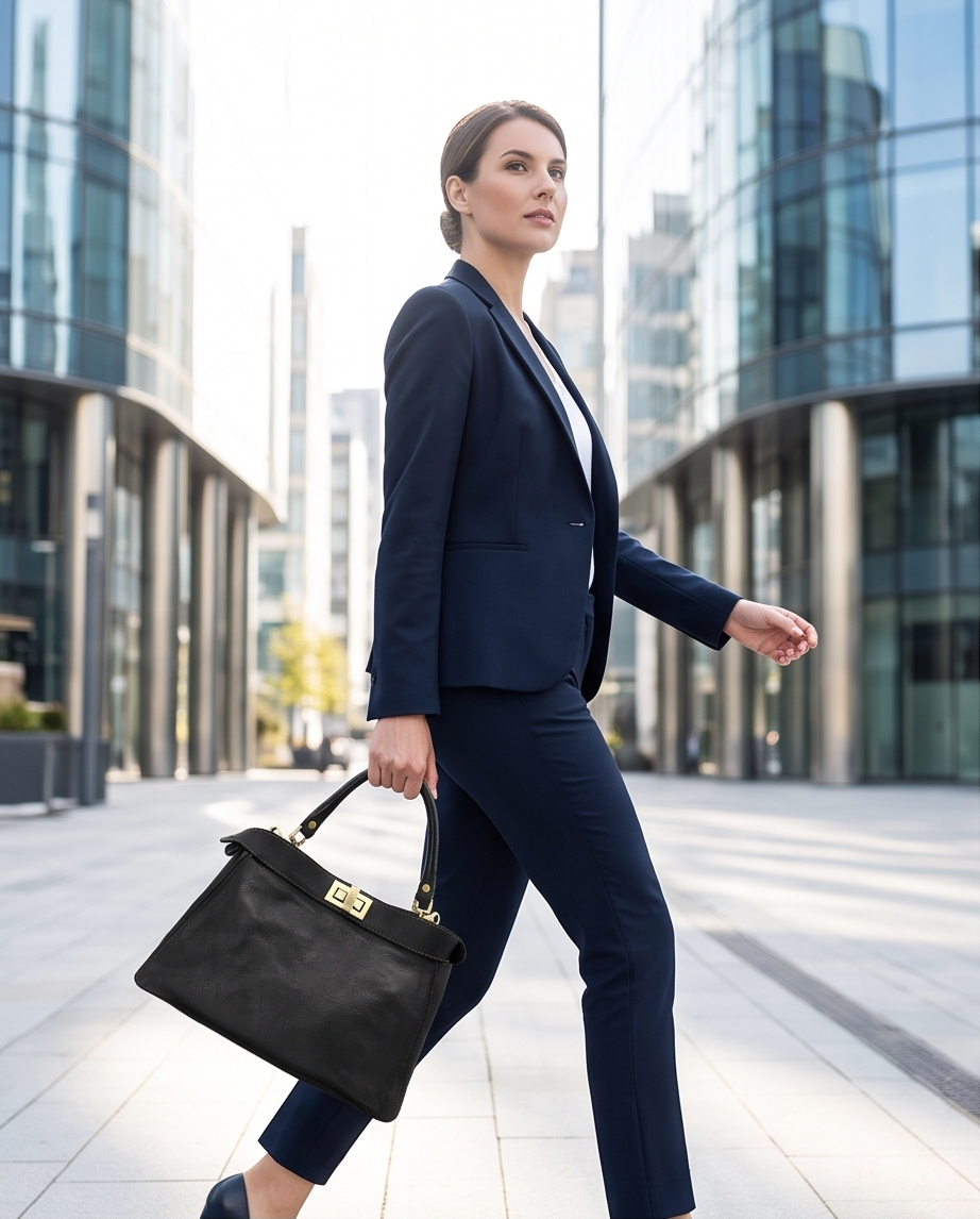 Q-GOLDEN Vintage Smooth Calfskin Bag – Double Compartment, Italian Leather & Adjustable Strap