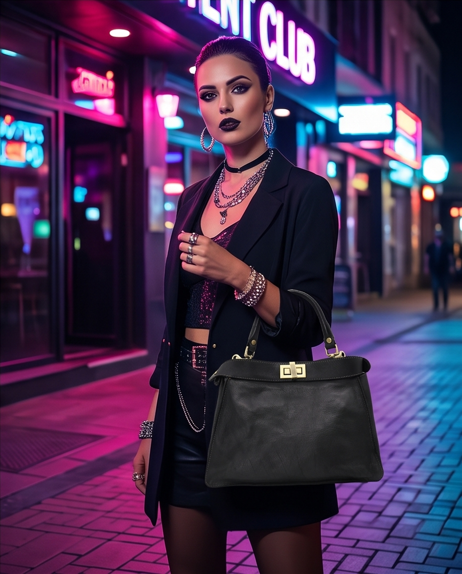 Q-GOLDEN Vintage Smooth Calfskin Bag – Double Compartment, Italian Leather & Adjustable Strap